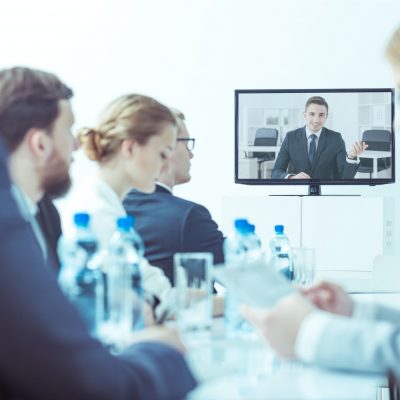 Video conference at company